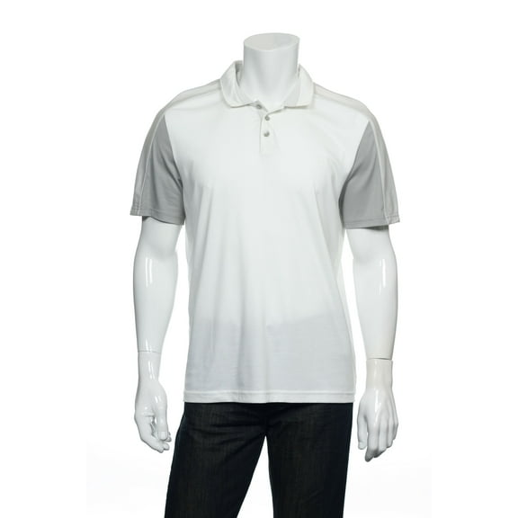 Calvin Klein Men's Color Block Polo Shirt Golf (Large, White)