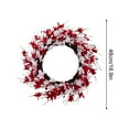 thumbnail image 3 of 19in Wreath Artificial Pink Forsythia Wreath Spring Summer Fake Foam Flower Handmade with Pink Red Forsythia for Gifts Festival Front Door Window Wall Farmhouse Decor, 3 of 7