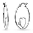 thumbnail image 5 of LeCalla 925 Sterling Silver Jewelry Double Heart Hoop Earrings for Women and Teen 26 MM - Gifts for Mothers Day, 5 of 7