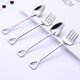 thumbnail image 5 of Juego de Mini Cucharas de Pala y Tenedor para Postres Incluye 2 Cucharas con Forma de Pala y 2 Cucharas de Tenedor de Acero Inoxidable para Helado, 5 of 5