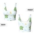 thumbnail image 5 of Haiem Kawaii Frogs Pattern Womens Sports Bra - U Neck Padded Low Impact Yoga Bra Workout Crop Top Gym Moisture-Wicking Workout Vest -Medium, 5 of 9