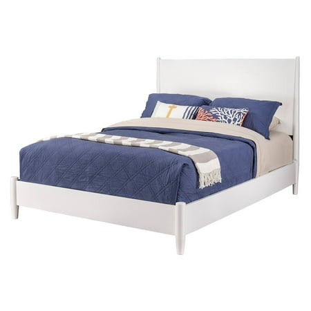 Alpine Furniture Flynn Mid Century Modern Panel Bed  Multiple Sizes  Multiple Colors