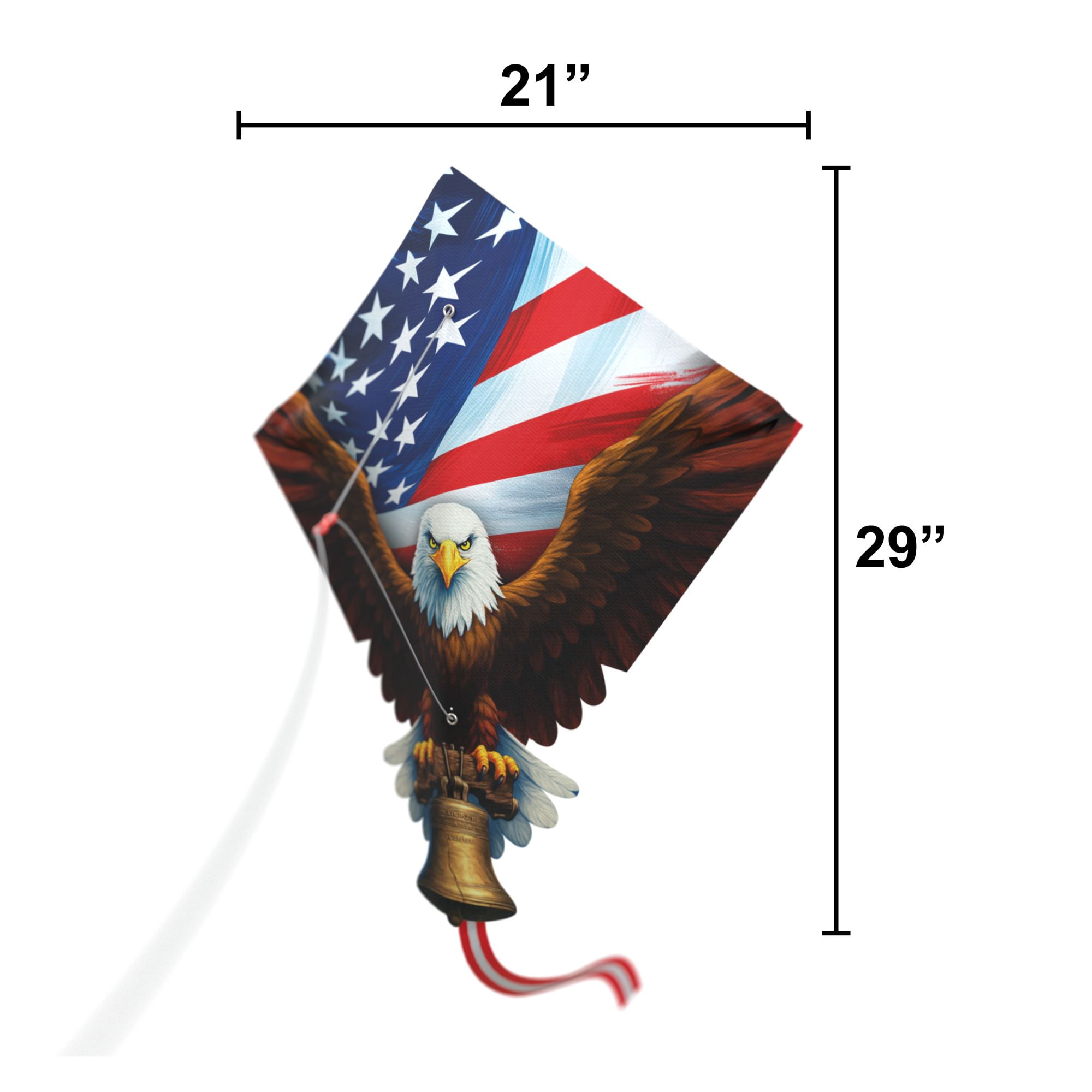 Wicked Kites Ready 2 Fly American Eagle Pop-Up Ripstop Fabric Diamond Kite