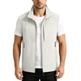 thumbnail image 2 of Mens Lightweight Outdoor Sleeveless Zip Vest Water Resistant Casual Vest Gilet Multi‑Pocket for Fishing Hiking Camping Daily Outdoor Activities White L, 2 of 8