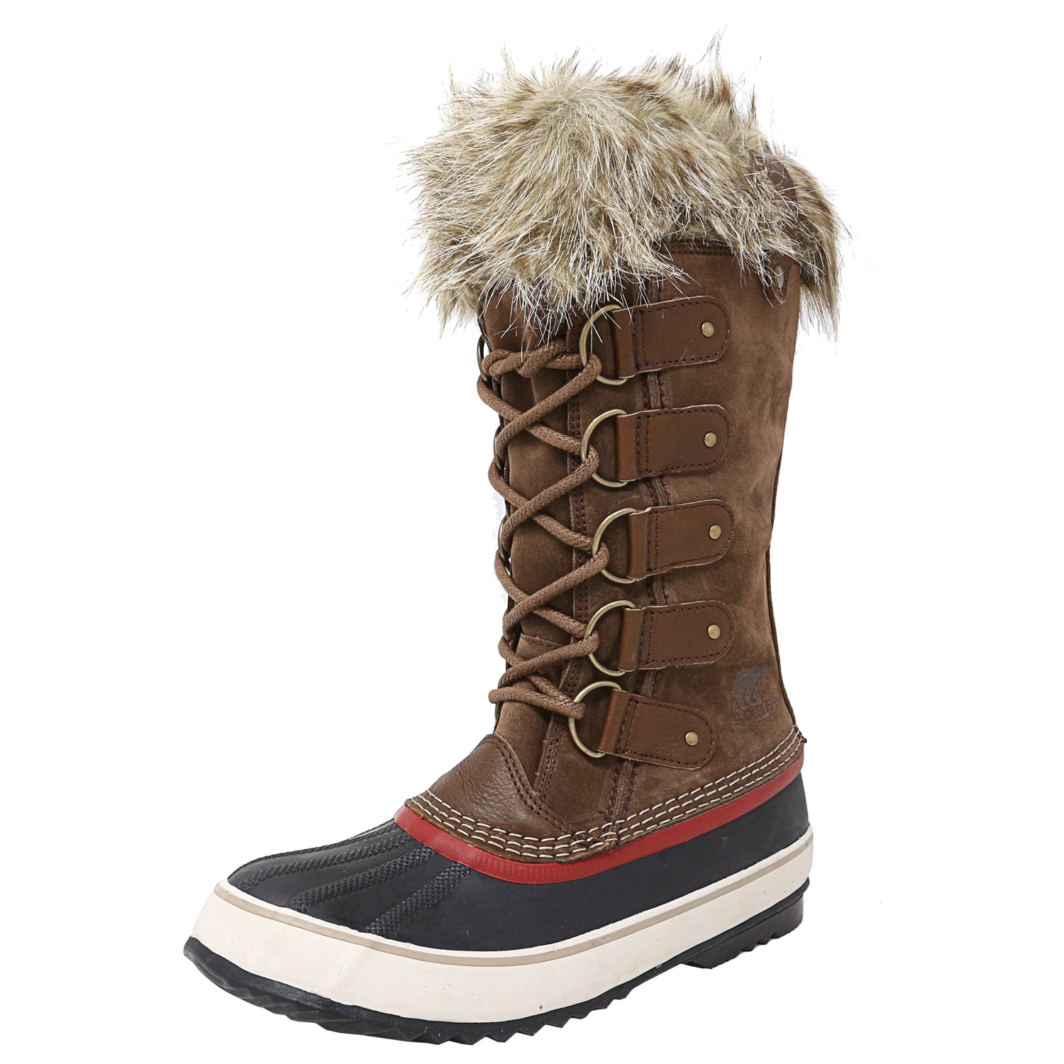 Red Dhalia Mid-Calf Leather Snow Boot 