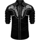 thumbnail image 1 of Camisa estilo occidental con estampado floral blanco 3D impresión callejera manga larga botones moda diseñador ropa casual 2024, 1 of 6