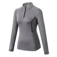 thumbnail image 1 of Femmes Entrainement à Glissière Chemises à Manches Longues Yoga Running Tops Quart Zip Pull-Over Exercice T-Shirts Rouge S, 1 of 5
