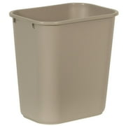 Rubbermaid Commercial Deskside Plastic Wastebasket Rectangular 7 gal Beige 295600BG