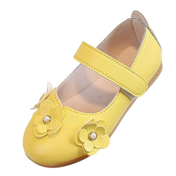 YLYL Toddler Little Kid Girls Dress Shoes 3D Flower Slip on Party School Ballerina Mary Jane Flat Shoes