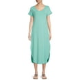 thumbnail image 5 of Time and Tru Women's Maxi Dress with Short Sleeves, 5 of 6