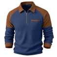 thumbnail image 4 of IWRICH Men's Waffle Quarter Zip Long Sleeve Polo Shirts Classic Color Blocking Tops Casual Collared Basic Tees with Pocket Navy XXL, 4 of 4