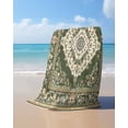 thumbnail image 4 of Green Boho Beach Towels Oversized Super Absorbent, Chic Traditional Antique Geometric Rustic Lightweight Bath Towel Quick Dry Sets For Bathroom/Pool/Rv Camping/Beach Play/Gym Room/Picnic 31"x62", 4 of 8