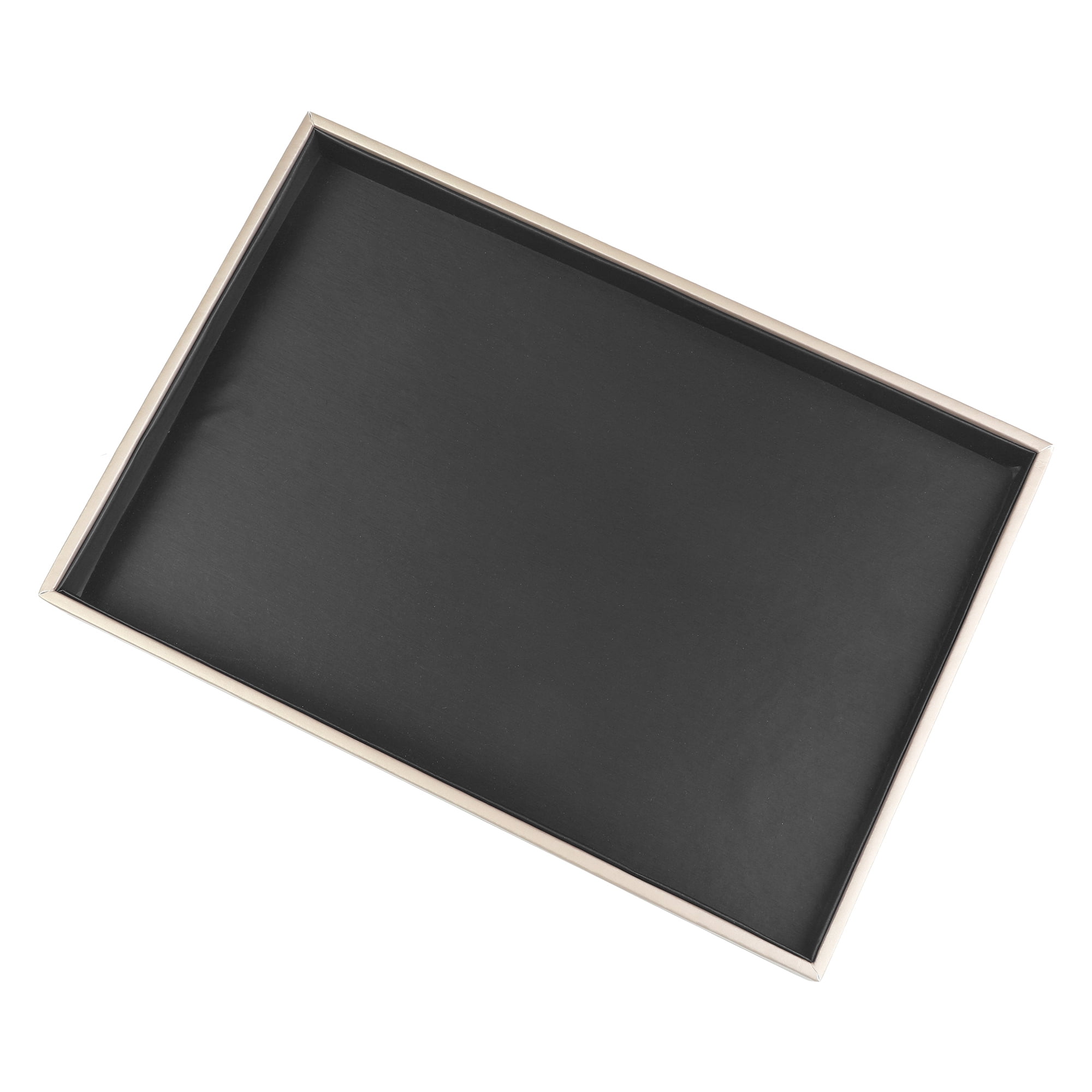 Unique Bargains PU Leather Jewelry Boxes Organizer Trays with Removable Dividers Black Flat Tray