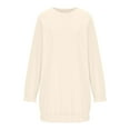 thumbnail image 6 of pstuiky Sweatshirt for Women, Women Solid Color Round Neck Long Sleeve Sweatshirt Relaxed Fit Workout Oversized Womens SweatshirtsBlouse Girls Sweatshirts for Women Hot Prices Beige L, 6 of 6