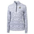 thumbnail image 2 of Women's Cutter & Buck Charcoal Quinnipiac Bobcats Traverse Camo Quarter-Zip Pullover Top, 2 of 3