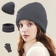 thumbnail image 4 of Conjunto de gorro, bufanda y guantes de invierno para mujer | Gorro de punto de 3 piezas, calentador de cuello y guantes para pantallas táctiles, 4 of 6