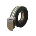 thumbnail image 1 of Cinturón de Lona uxcell Hebilla Automática Ajustable Sin Agujeros Ancho 1 1/2 Verde Ejército Rayas Un tamaño, 1 of 6