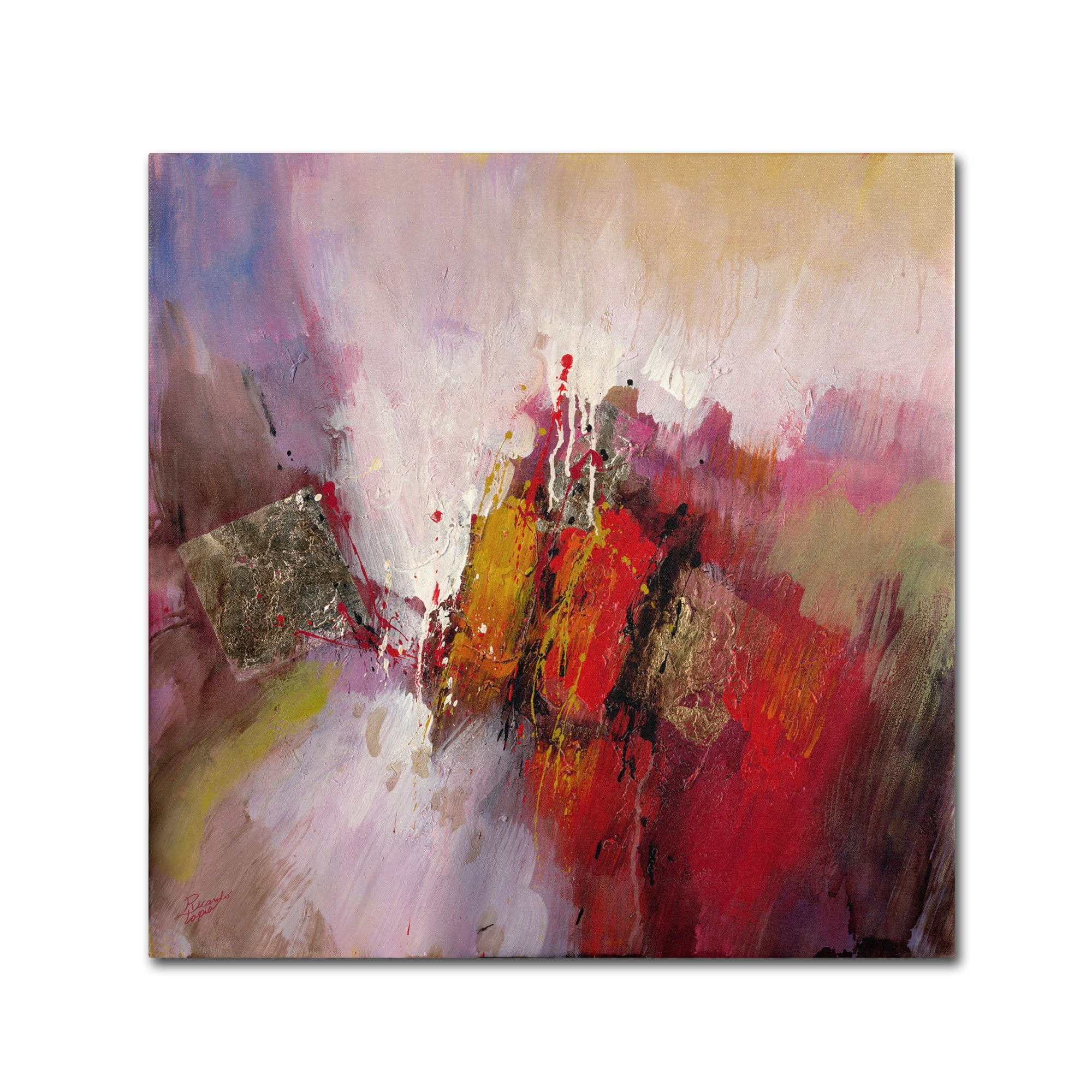 Trademark Fine Art 18 x 18 Abstract Canvas Art ' Hot and Cold ' by Masters Fine Art