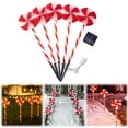 thumbnail image 2 of MOQIN Outdoor Christmas Decorations Solar Pathway Lights, Set of 5 Lollipops Peppermint Stake Lights, Candy Cane Walkside Lights, Outdoor Xmas Decoration for Walkway,Yard, 2 of 9