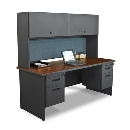 Marvel Office Furniture To Double Pedestal Flipper Door Cabinet Computer Desk With Hutch