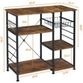 thumbnail image 2 of Microwave Stand, Kingso Industrial Kitchen Shelf Cart Baker Rack Microwave Oven Stand Table Bakers Racks for Kitchens with Storage With 7 Hooks Utility Storage Shelf, 2 of 7