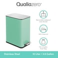 thumbnail image 2 of Qualiazero 2.6 Gallon Trash Can, Stainless Steel Step Bathroom Trash Can, Mint, 2 of 11