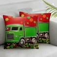 thumbnail image 3 of Print of Green and Brown Dump Truck on Green Dots Pillow Case,, 3 of 7