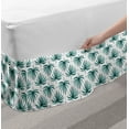 thumbnail image 2 of Exotic Bed Skirt, Palm Split Leaves Simplistic Pattern in Continuous Form, Elastic Bedskirt Dust Ruffle Wrap Around for Bedding Decor, 4 Sizes, Night Blue Cadet Blue, by Ambesonne, 2 of 2