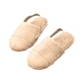 thumbnail image 4 of ZVNAΖH Women's Quilted Plush Closed Toe Slippers Winter Warm Fuzzy House Shoes with Slingback Strap Indoor Bedroom Slides, 4 of 7