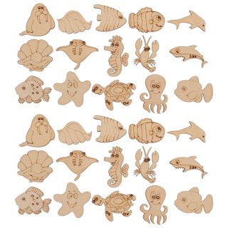  Good Wood by Leisure Arts : Hallow's Eve Crate Set - 7 Piece  Animal Wood Cutouts - Small Wooden Shapes for Crafts - Wooden Craft Shapes  - Wooden Animals to Paint