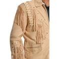 thumbnail image 4 of Liberty Wear Men's Fringed Leather Jacket - 483 CREAM   US, 4 of 5