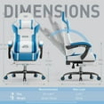thumbnail image 4 of HLDIRECT Gaming Chair, Gamer Chair with Lumbar Massage, Ergonomic Video Game Chair with Pocket Spring Cushion, Computer Chair for Adults, White & Blue, 4 of 8