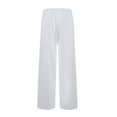 thumbnail image 3 of Daiosportswear Women’s Wide Leg Sweatpants Baggy Drawstring High Waisted Joggers Lounge Sweat Pants with Pockets Fall White XS(XS), 3 of 3