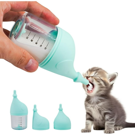 Monebena Puppy bottles for nursing，Kitten bottles for nursing，Pet feeding bottle，(Cyan - 50ml)