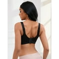 thumbnail image 2 of Unique Bargains Women's Wirefree U Back V-Neck Mesh Minimizers Bras S Black, 2 of 6