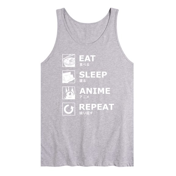 Instant Message - Eat Sleep Anime Repeat Graphic Tank Top