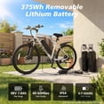 thumbnail image 4 of Electric Mountain Bicycle, 26" Tire E-Bike for Adults, 750W Peak Motor, 48V 7.8Ah Removable Battery, 7-Speed, UL2849, Front Suspension, Blue, 4 of 12