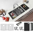 thumbnail image 2 of Stylish Undermount 32" Stainless Steel Double Bowl Workstation Kitchen Sink with 7 accs S-601WK, 2 of 15