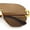 Gold - Solid Brown, variant on Oversize Luxury Hip Hop Gangster Swagger Rimless Racer Shield Sunglasses [Gold - Green]