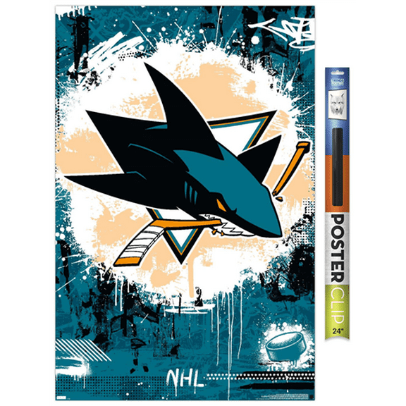 NHL San Jose Sharks - Maximalist Logo 23 Wall Poster, 22.375" x 34"