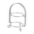 thumbnail image 4 of kowaku Metal Two Tiered Dessert Cake Stand Accessory Multipurpose Stylish 31.5x23cm Silvery, 4 of 8