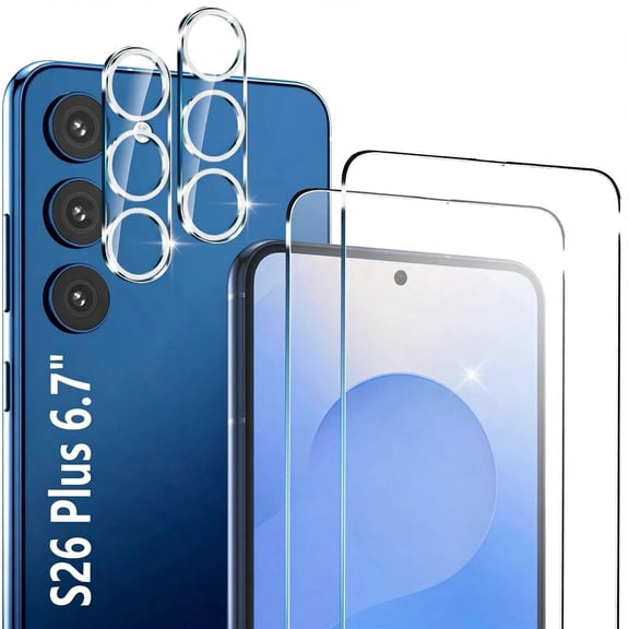 2 Pack Screen Protector for Samsung Galaxy S26 Plus 6.9 Inch, 9H Tempered Glass, Ultrasonic Fingerprint Unlock, Case Friendly Tempered Glass Screen Protector for Samsung Galaxy S26 Plus