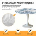 thumbnail image 6 of Blue Lobster Elastic Fitted Round Table Cover Coral Starfish Shell Waterproof Outdoor Tablecloth for Holiday Party, Picnic, Patio & Dining Fits Tables Up to 36"-44", 6 of 8