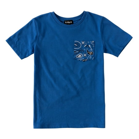 

KIDPIK Boys Short Sleeve Crewneck Pocket T-Shirt Size: 12 Months - XXL (16)