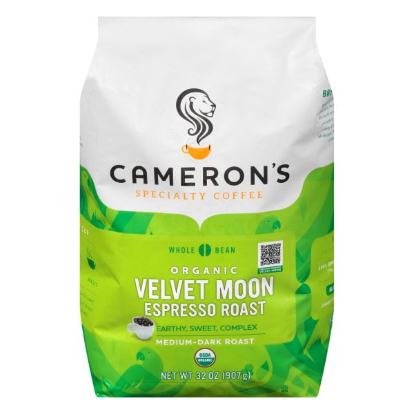 Camerons Organic Velvet Moon Whole Bean Coffee, 32 Ounce Bag