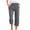 Dark Gray, variant on Gray Linen Pants Women's Solid Color Strap Button Summer Candy Casual Capris Trousers Leggings