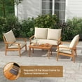 thumbnail image 6 of Costway 4 PCS Acacia Wood Patio Furniture Set with Soft Cushions and Coffee Table, 6 of 11