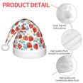 thumbnail image 4 of Haiem Strawberries Pattern Santa Hat Confortable Velvet Christmas Hat for Christmas Party Favors Fit for Adults and Kids, 4 of 6