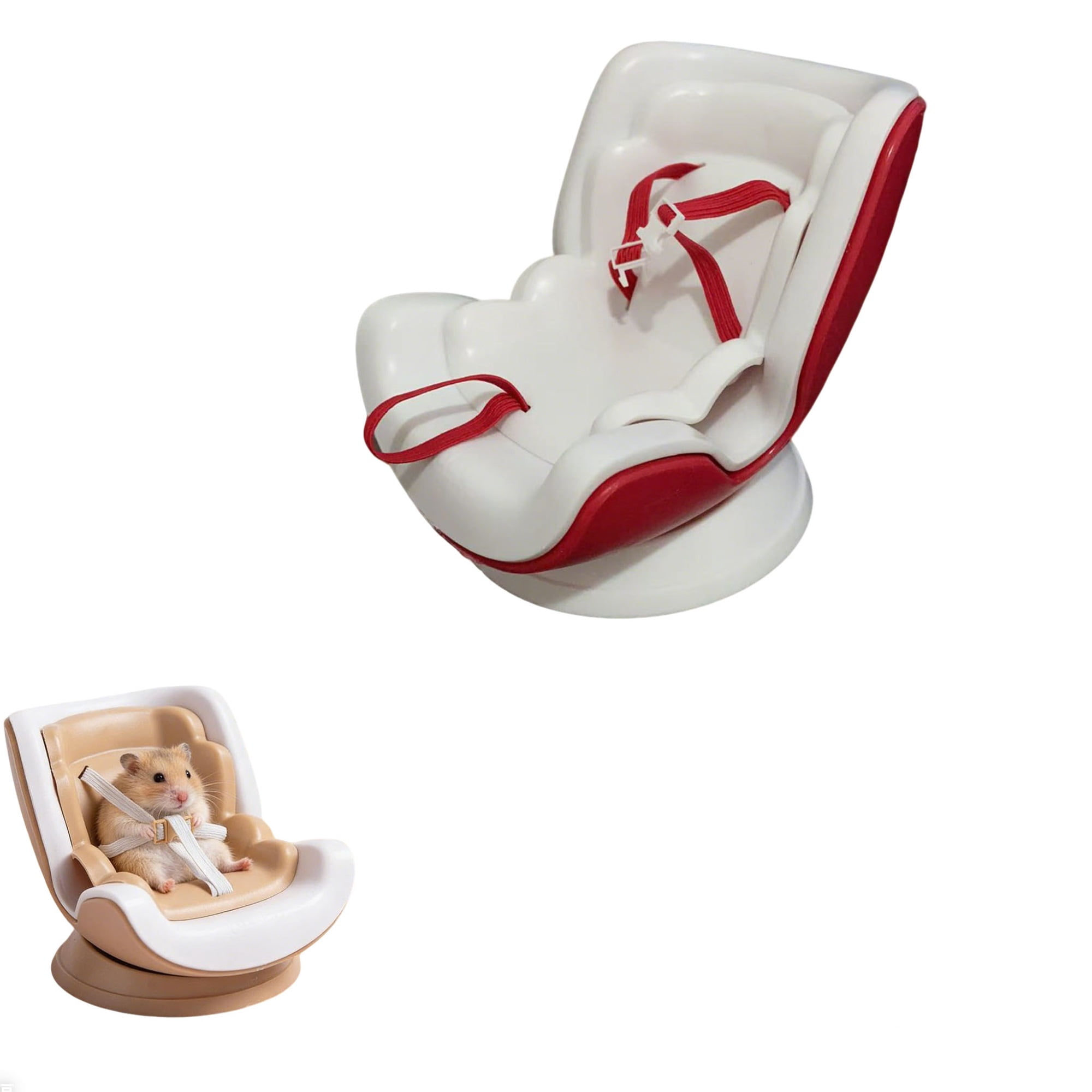Hamster Car Seat With Adjustable Clip Including Vent Clip And Magnetic Base Hamster Accessory Wagon Used For Decorating Hamster Sand Rat Mouse And Small Animal Habitats.