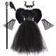 thumbnail image 4 of Disfraz de Halloween 2024, tutú de maléfica, vestido de bruja negra para niñas, cosplay, reina malvada, vestido de princesa de malla negra, nuevo vestido para niños, 4 of 5
